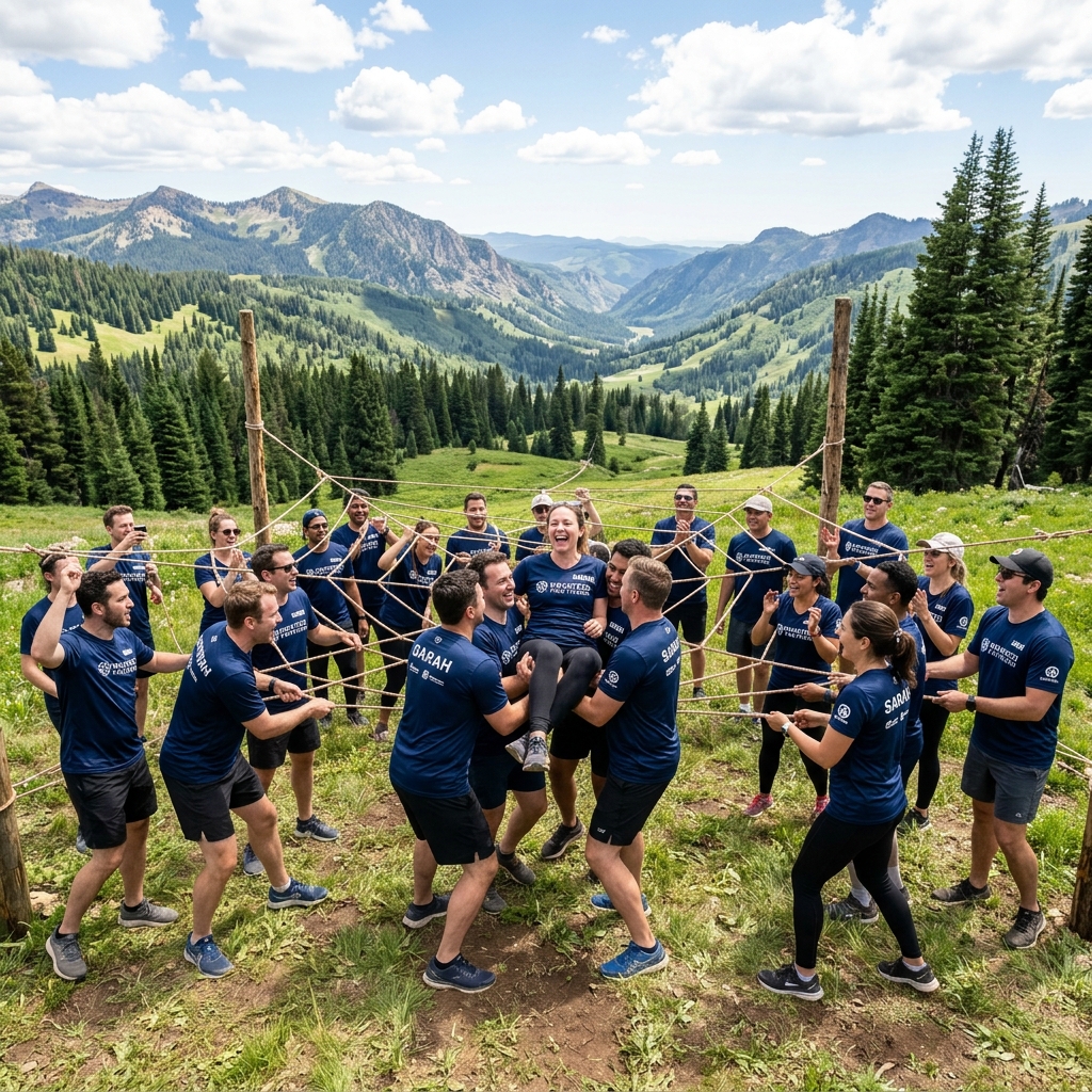 Corporate retreat team activity